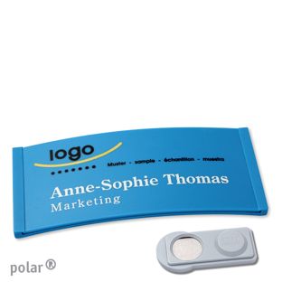 Namensschilder polar® color-complete magnet 74 x 34 mm  | mittelblau  | smag® Magnet 