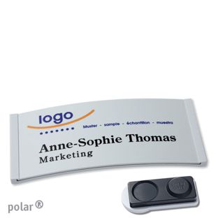 Namensschilder polar® color-complete magnet 74 x 34 mm  | hellgrau  | smag® Magnet, extra stark 