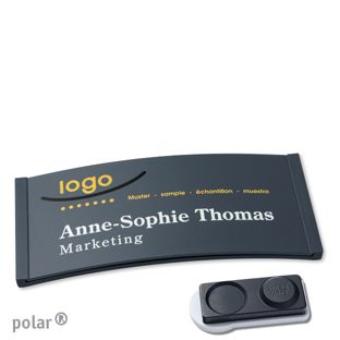 Namensschilder polar® color-complete magnet 74 x 34 mm  | anthrazit  | smag® Magnet, extra stark 