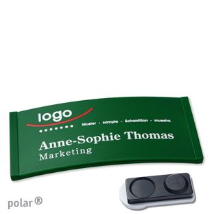 Namensschilder polar® color-complete magnet 74 x 34 mm  | grün  | smag® Magnet, extra stark 