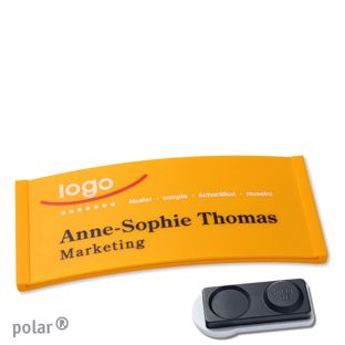 Namensschilder polar® color-complete magnet 74 x 34 mm  | gelb  | smag® Magnet, extra stark 