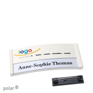 Namensschilder polar® color-print Nadel 65 x 30 mm  | weiß 