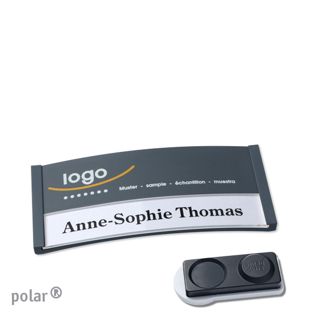 Namensschilder polar® color-print Magnet 65 x 30 mm  | anthrazit  | smag® Magnet, extra stark 