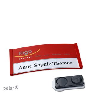 Namensschilder polar® color-print Magnet 65 x 30 mm  | rot  | smag® Magnet, extra stark 