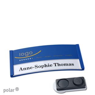 Namensschilder polar® color-print Magnet 65 x 30 mm  | blau  | smag® Magnet, extra stark 