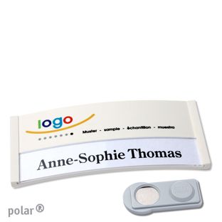 Namensschilder polar® color-print Magnet 74 x 34 mm  | weiß  | smag® Magnet 