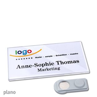 Namensschilder PLANO, magnetisch 75 x 37 mm  | smag® Magnet 