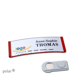 Namensschilder polar® quick-print Magnet 64 x 22 mm  | smag® Magnet  | rot 