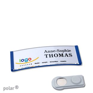 Namensschilder polar® quick-print Magnet 64 x 22 mm  | smag® Magnet  | blau 