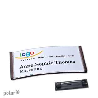 Namensschilder polar® quick-print Nadel 65 x 30 mm  | transluzent|anthrazit 