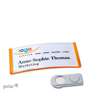 Namensschilder polar® quick-print Magnet 65 x 30 mm  | smag® Magnet  | transluzent|orange 