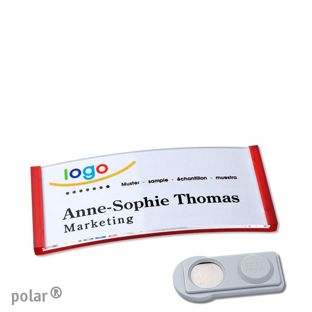 Namensschilder polar® quick-print Magnet 65 x 30 mm  | smag® Magnet  | transluzent|rot 