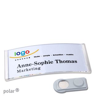 Namensschilder polar® quick-print Magnet 74 x 34 mm  | smag® Magnet  | transparent 