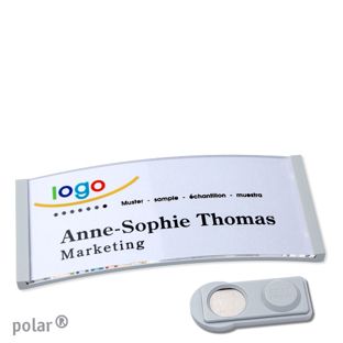 Namensschilder polar® quick-print Magnet 74 x 34 mm  | smag® Magnet  | hellgrau 