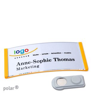 Namensschilder polar® quick-print Magnet 74 x 34 mm  | smag® Magnet  | gelb 