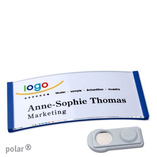 Namensschilder polar® quick-print Magnet 74 x 34 mm  | smag® Magnet  | blau 