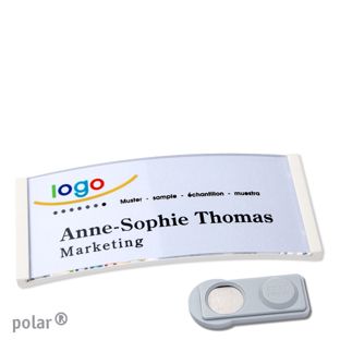 Namensschilder polar® quick-print Magnet 74 x 34 mm  | smag® Magnet  | weiß 
