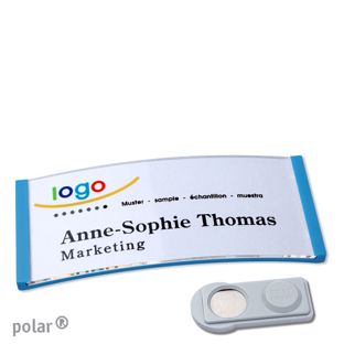 Namensschilder polar® quick-print Magnet 74 x 34 mm  | smag® Magnet  | mittelblau 