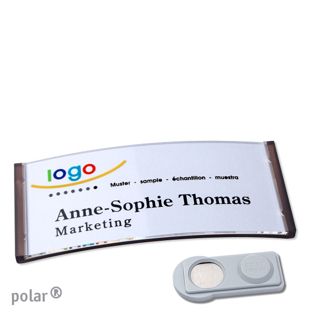 Namensschilder polar® quick-print Magnet 74 x 34 mm  | smag® Magnet  | transluzent|anthrazit 