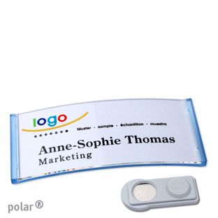 Namensschilder polar® quick-print Magnet 74 x 34 mm  | smag® Magnet  | transluzent|blau 