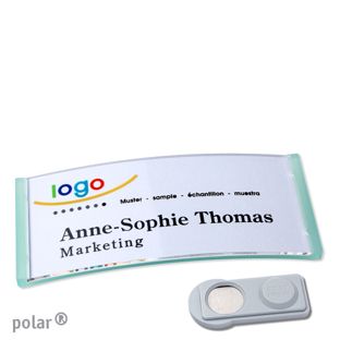 Namensschilder polar® quick-print Magnet 74 x 34 mm  | smag® Magnet  | transluzent|grün 