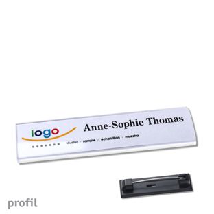 Namensschild mit Nadel PROFIL 75 x 17 mm 