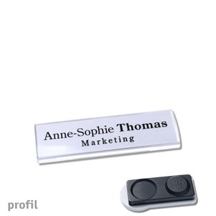 Namensschilder PROFIL, magnetisch 60 x 17 mm  | smag® Magnet, extra stark 