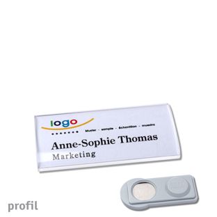Namensschilder PROFIL, magnetisch 60 x 27 mm  | smag® Magnet 