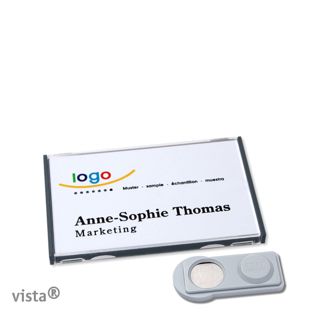 Namensschilder VISTA, magnetisch 60 x 37 mm  | anthrazit  | smag® Magnet 