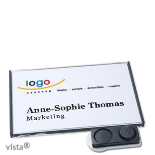 Namensschilder VISTA, magnetisch 75 x 47 mm  | anthrazit  | smag® Magnet, extra stark 