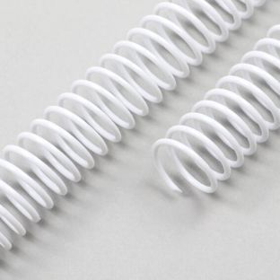 Spiralbinderücken, Plastikspiralen, DIN A4, 4:1 Teilung 28 mm | weiß 