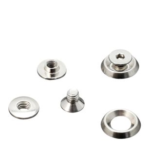 Buchschrauben mit Rosettenscheibe, 2 mm, vernickelt 