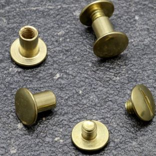 Buchschrauben, Messing 9 mm | Hülse glatt, Schraube geschlitzt 