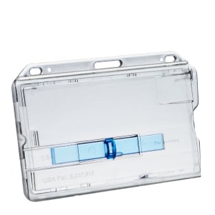 Ausweishüllen Hartplastik mit blauem Schieber 