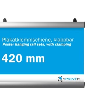 Klemmschienen für Plakate, Aluminium, aufklappbar 420 mm