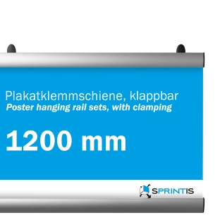 Klemmschienen für Plakate, Aluminium, aufklappbar 1200 mm