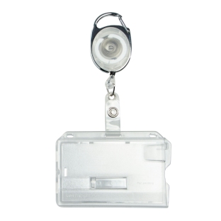 Ausweishüllen Hartplastik mit ausziehbarem Schlüsselanhänger transluzent | Schieber