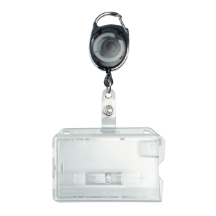 Ausweishüllen Hartplastik mit ausziehbarem Schlüsselanhänger schwarz | Schieber