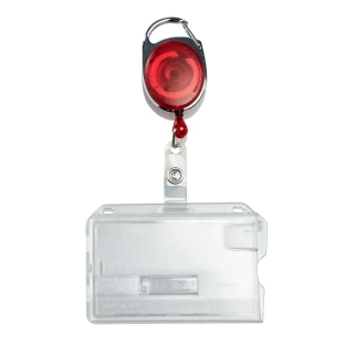 Ausweishüllen Hartplastik mit ausziehbarem Schlüsselanhänger rot | Schieber