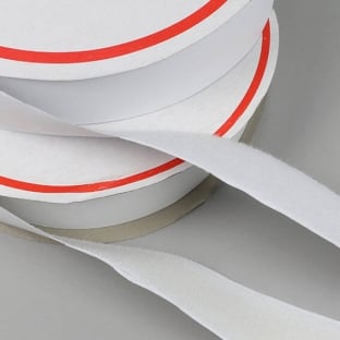 Klettband selbstklebend, Set aus 25 m Flauschband und 25 m Hakenband 50 mm | weiß