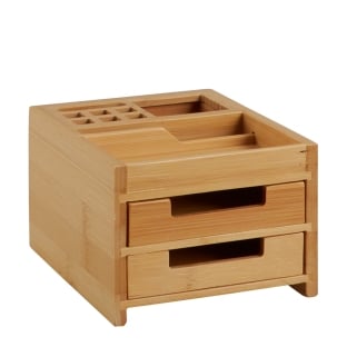 Schreibtisch Organizer Holz mit 2 Schubladen 