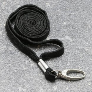 Lanyard, 10 mm breit schwarz | mit Karabiner Clip