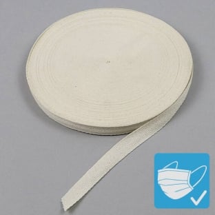 Köperband, Baumwolle 15 mm | rohweiß