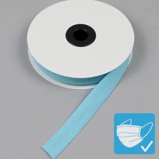 Schrägband, Baumwolle und Polyester, 20 mm (Rolle mit 25 m) hellblau