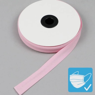 Schrägband, Baumwolle und Polyester, 20 mm (Rolle mit 25 m) rosa