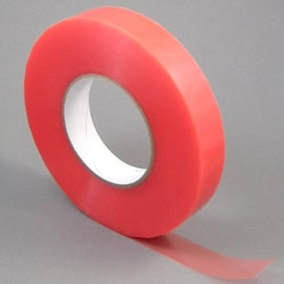 Doppelseitiges PET-Klebeband, starker Acrylatklebstoff, rote Folienabdeckung, TLM21 19 mm