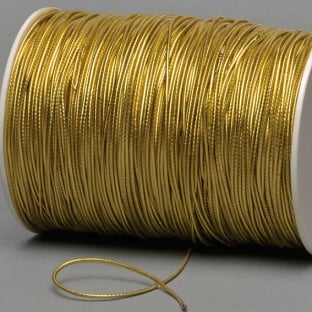 Gummizugschnüre auf Rolle, 2 mm, gold (Rolle mit 500 m) 