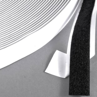 Flauschband selbstklebend auf Rolle mit 25 m 20 mm | schwarz