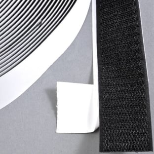 Hakenband selbstklebend auf Rolle mit 25 m 25 mm | schwarz