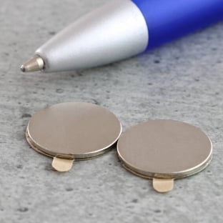 Scheibenmagnete aus Neodym, selbstklebend, 15 mm x 1,5 mm, N35 